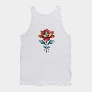 Tattoo style flower Tank Top